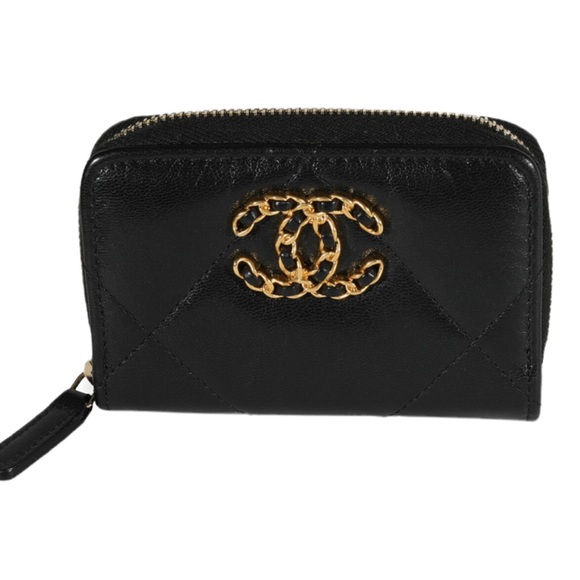 Affordable Fashion Finds Handbags - Fashion black lamb skin quilted vegan leather small zipper coin purse wallet